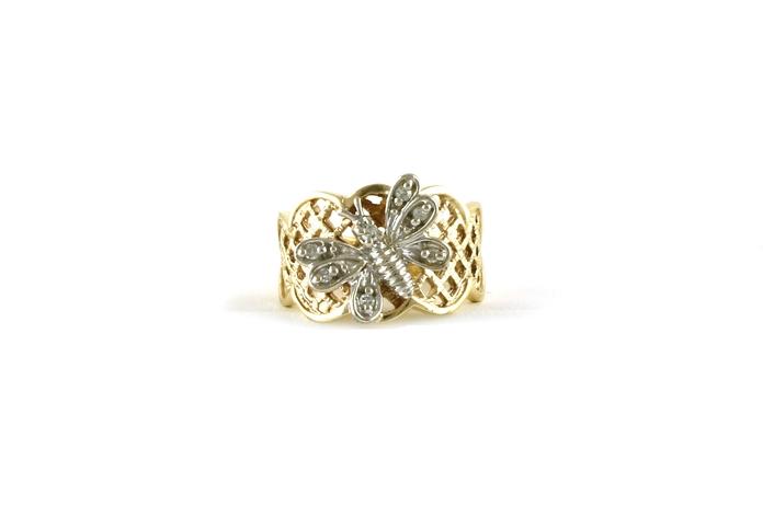 content/products/Estate Piece: Wide Lattice Butterfly Ring in Two-tone Gold