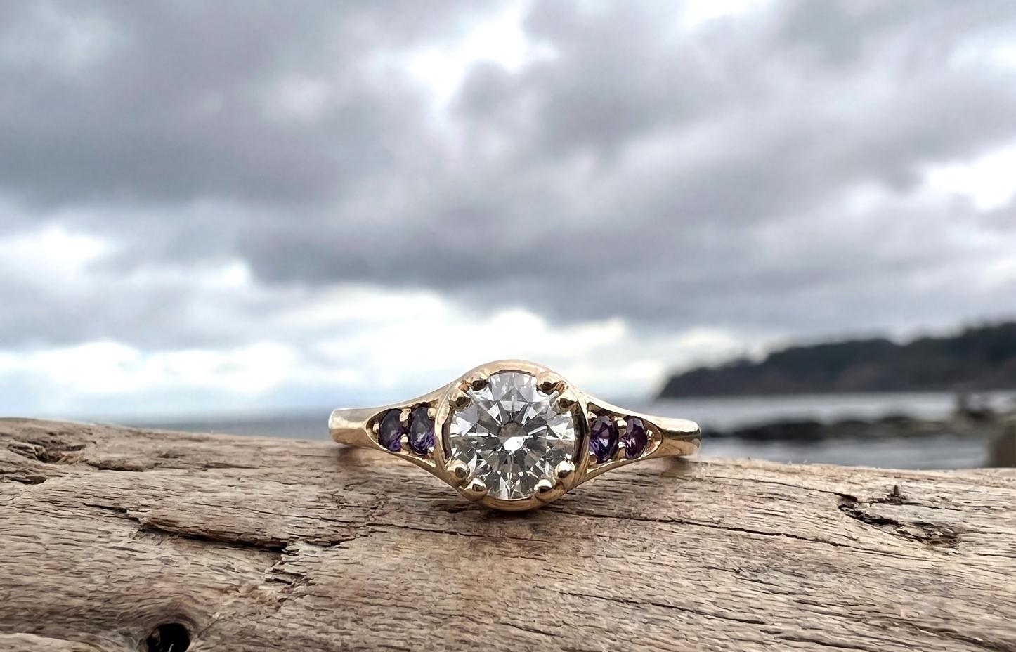 Huckleberry Sapphire Engagement Ring