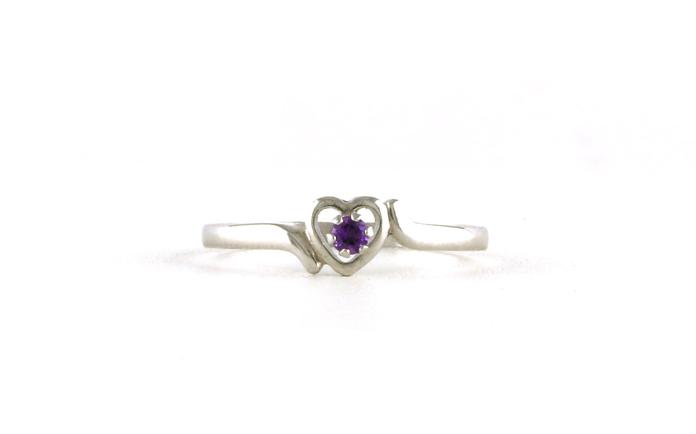 content/products/Children's Heart Amethyst Birthstone Ring in White Gold