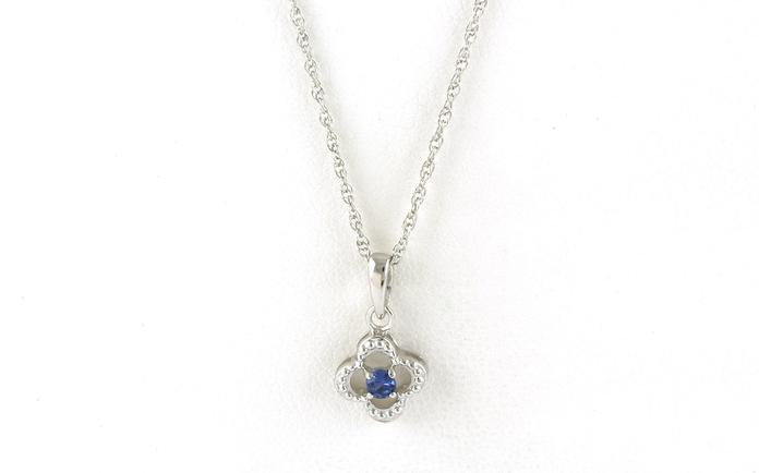 content/products/Little Flower Solitaire Montana Yogo Sapphire Necklace with Bead Details in Sterling Silver