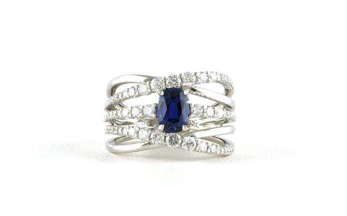 content/products/Wide 5-Row Crossover Oval Montana Yogo Sapphire and Diamond Ring in White Gold