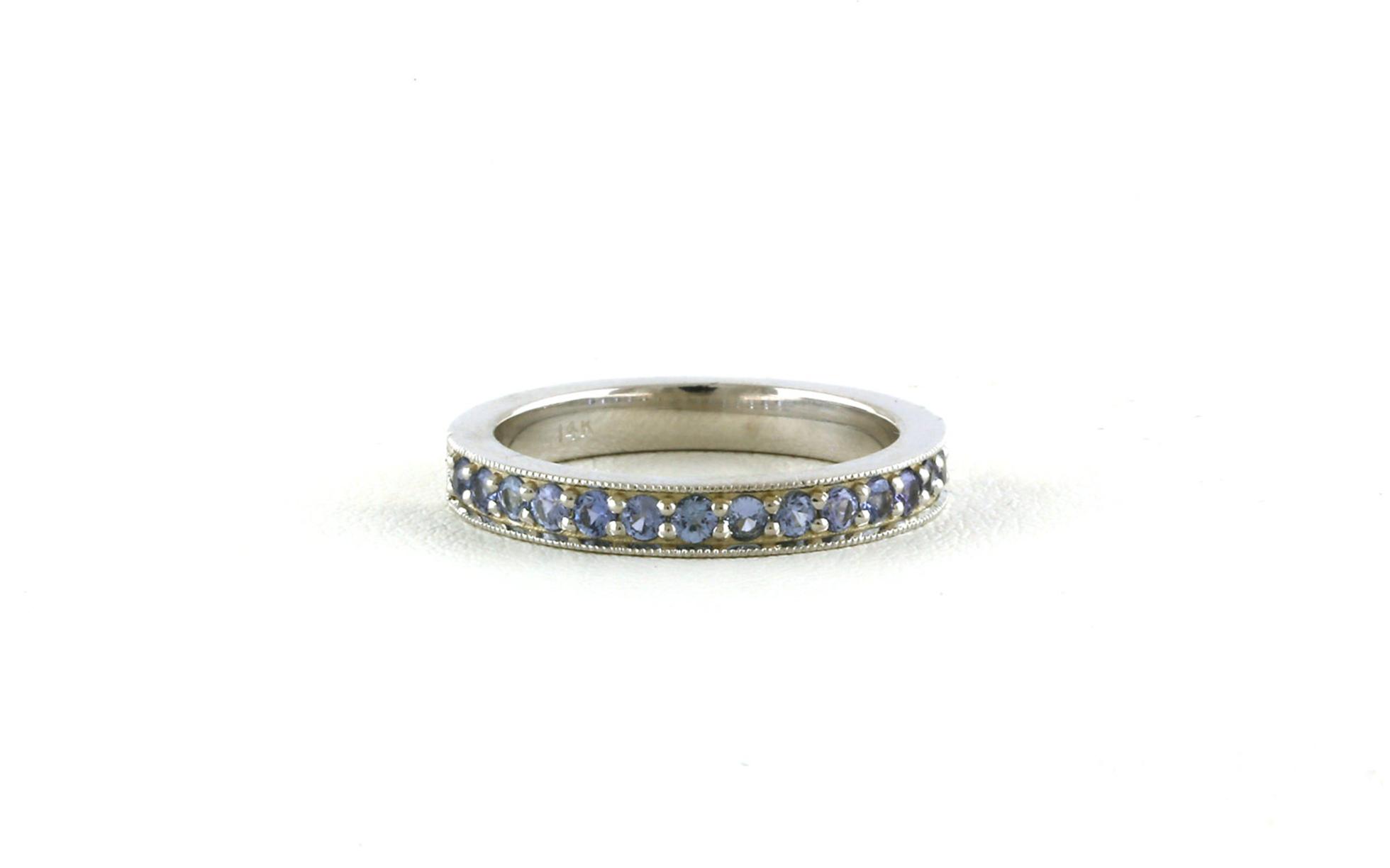 Montana Yogo Sapphire Band with Milgrain Detail in White Gold (0.37cts TWT)