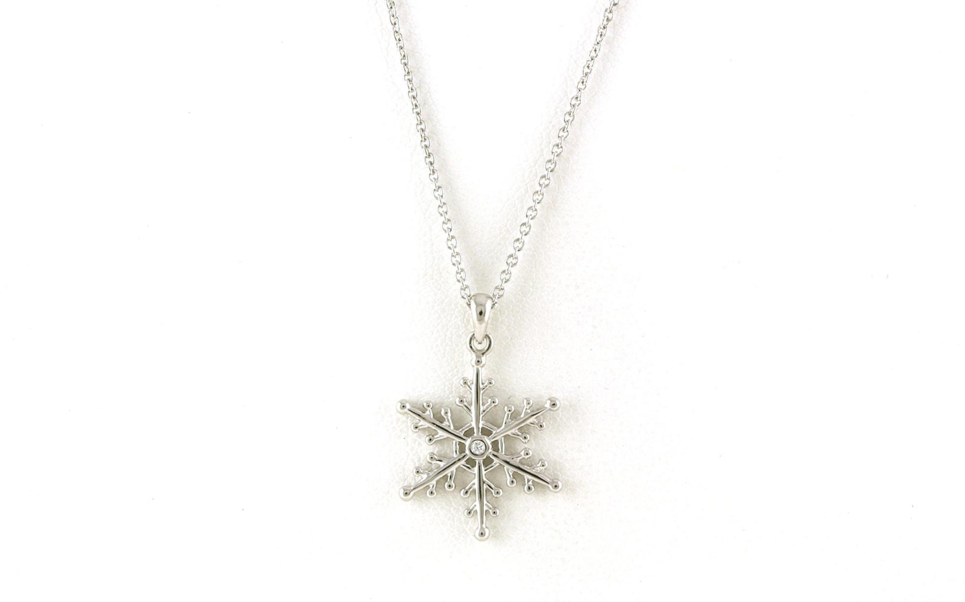 Snowflake Necklace with Diamond in Sterling Silver (0.01cts)