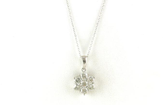 content/products/Estate Piece: Floral Cluster-style Diamond Necklace in White Gold (1.00cts TWT)