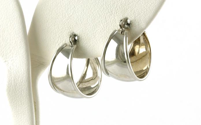 content/products/Estate Piece: Wide Curved Hoop Earrings in White Gold