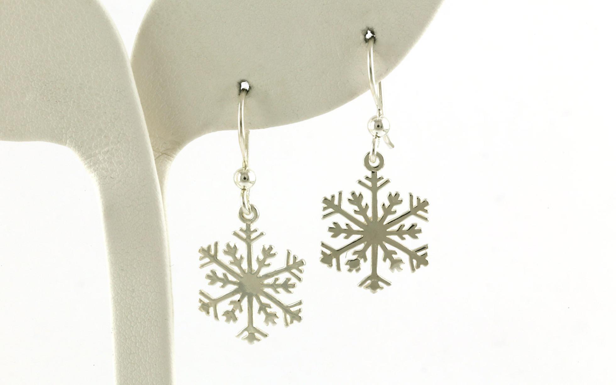 Snowflake Dangle Earrings in Sterling Silver