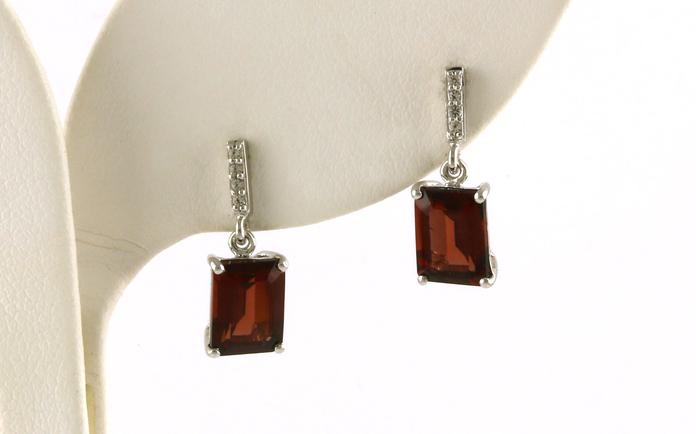 content/products/Emerald-cut Garnet and Pave White Topaz Dangle Earrings in Sterling Silver (2.43cts TWT)
