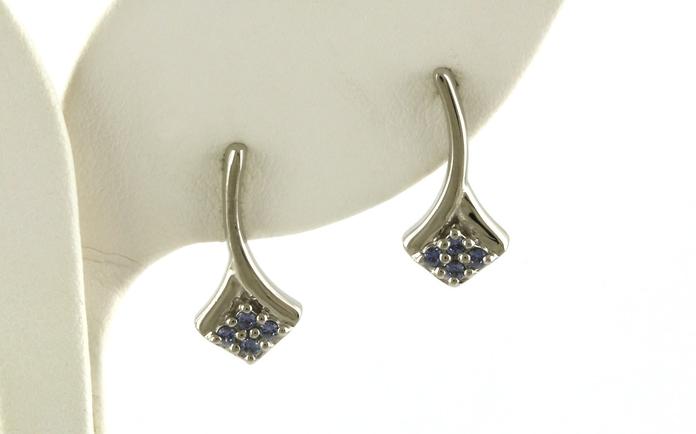 content/products/Square Cluster Montana Yogo Sapphire Drop Earrings in Sterling Silver (0.15cts TWT)
