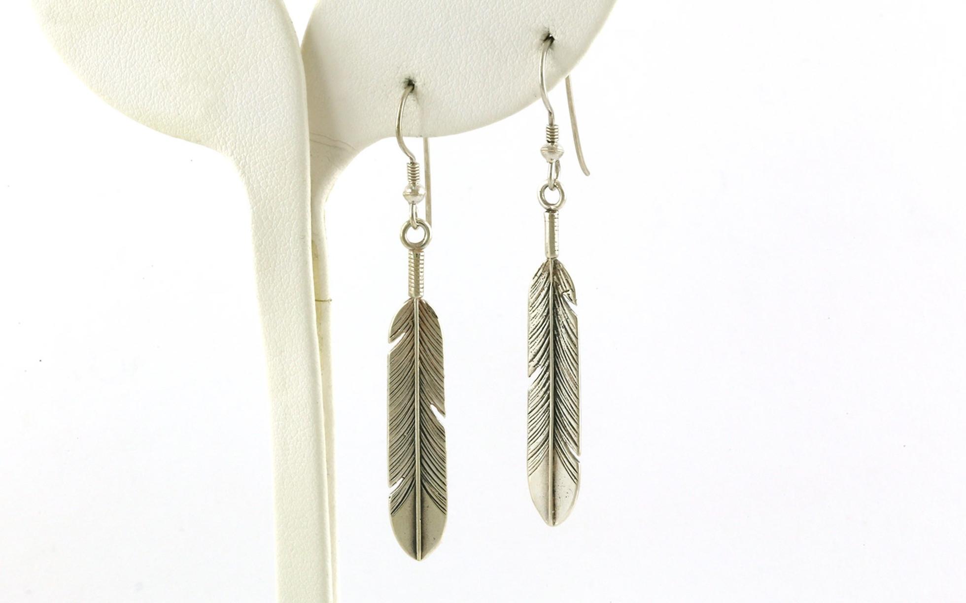 Estate Piece: Feather Dangle-style Earrings in Sterling Silver