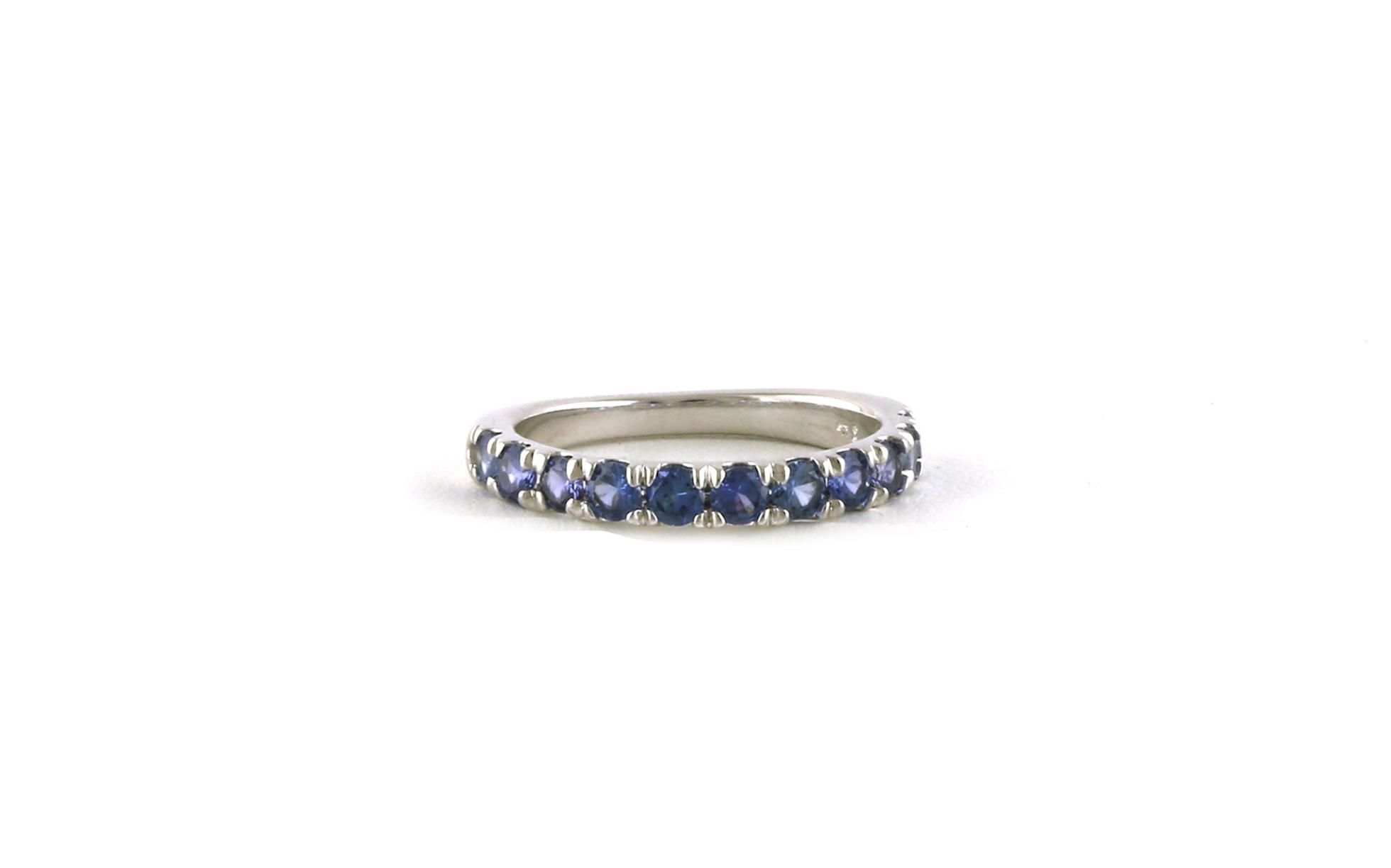 11-Stone French-set Montana Yogo Sapphire Band in White Gold (1.10cts TWT)