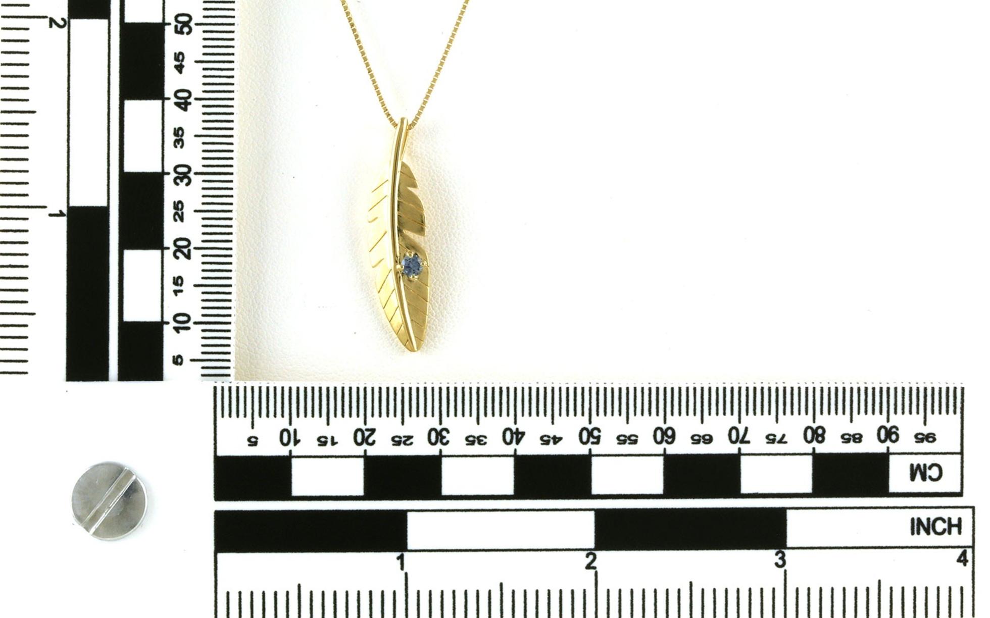 Feather-style Montana Sapphire Necklace in Yellow Gold (0.14cts TWT) scale