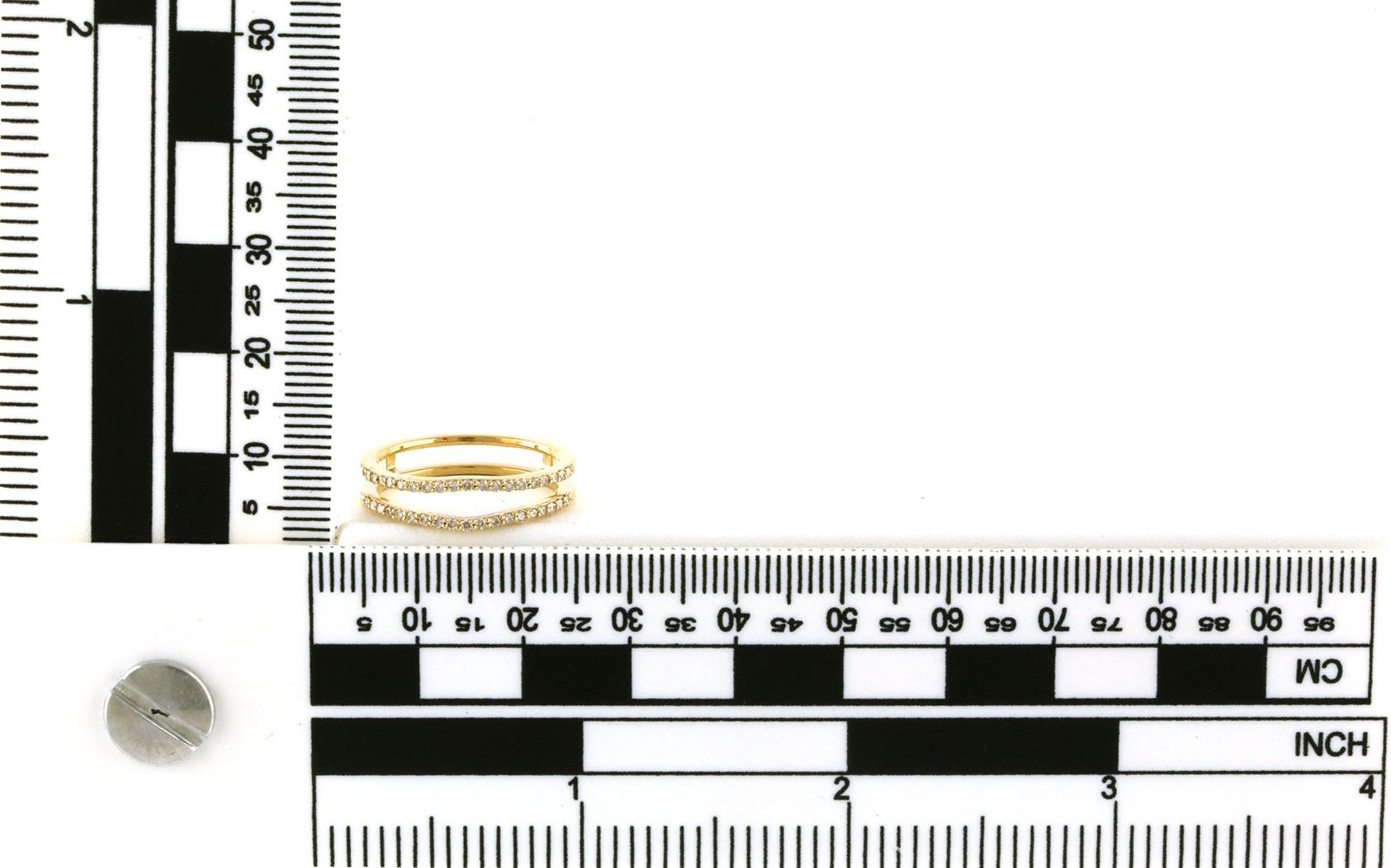 Pave Diamond Ring Guard in Yellow Gold (0.25cts TWT) Scale