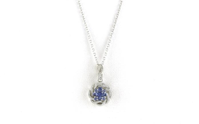 content/products/Woven Halo Montana Yogo Sapphire Cluster Necklace in White Gold (0.26cts TWT)