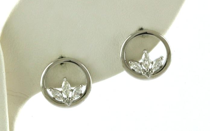 content/products/Circle 3-Stone Marquise-cut Diamond Stud Earrings in White Gold (0.26cts TWT)