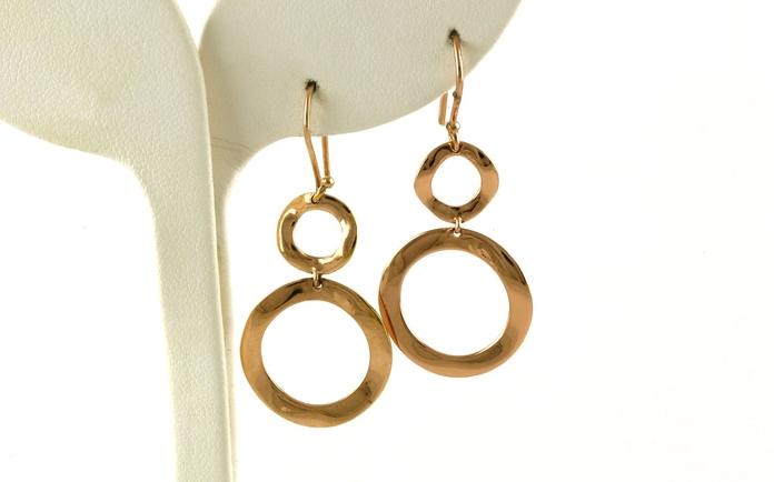 content/products/Estate Piece: Wavy Two Circle Ippolita Dangle Earrings in Rose Gold Plated Sterling Silver
