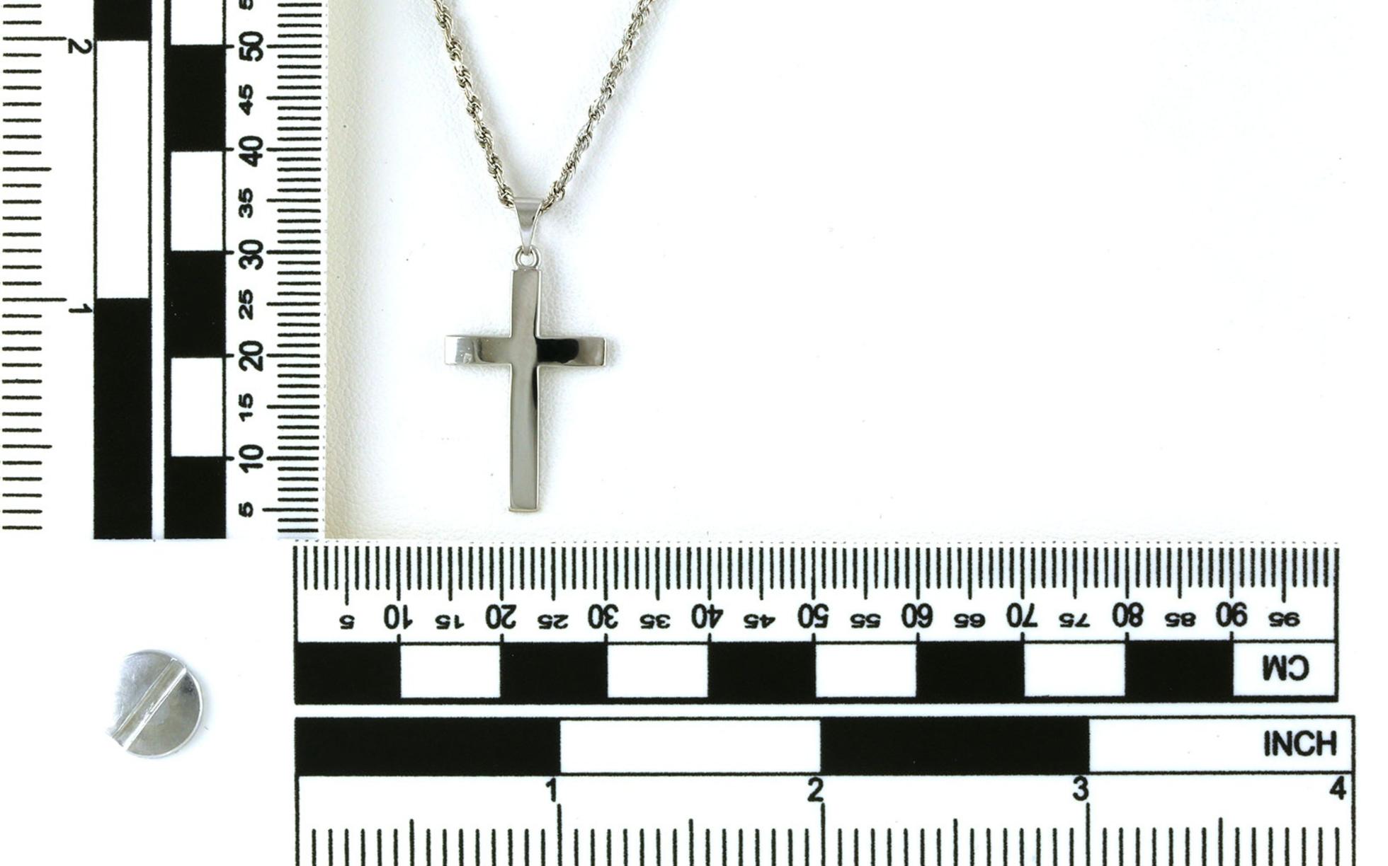 Estate Piece: Cross Necklace in White Gold scale