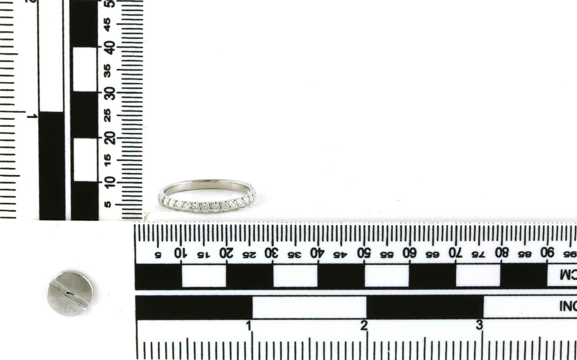 Estate Piece: 15-Stone Bead-set Wedding Band in White Gold (0.30cts TWT) scale