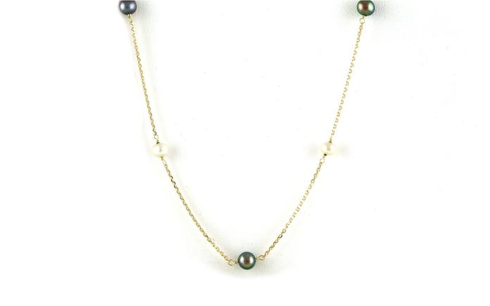 content/products/Two-tone Fresh Water Pearl Station Necklace in Yellow Gold 