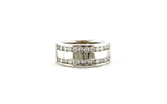 content/products/Estate Piece: Wide Two-Row Diamond Channel Band in White Gold (0.50cts TWT)