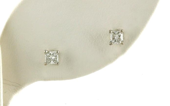 content/products/Princess Diamond Stud Earrings in 4-Prong Settings in White Gold (0.39cts TWT)