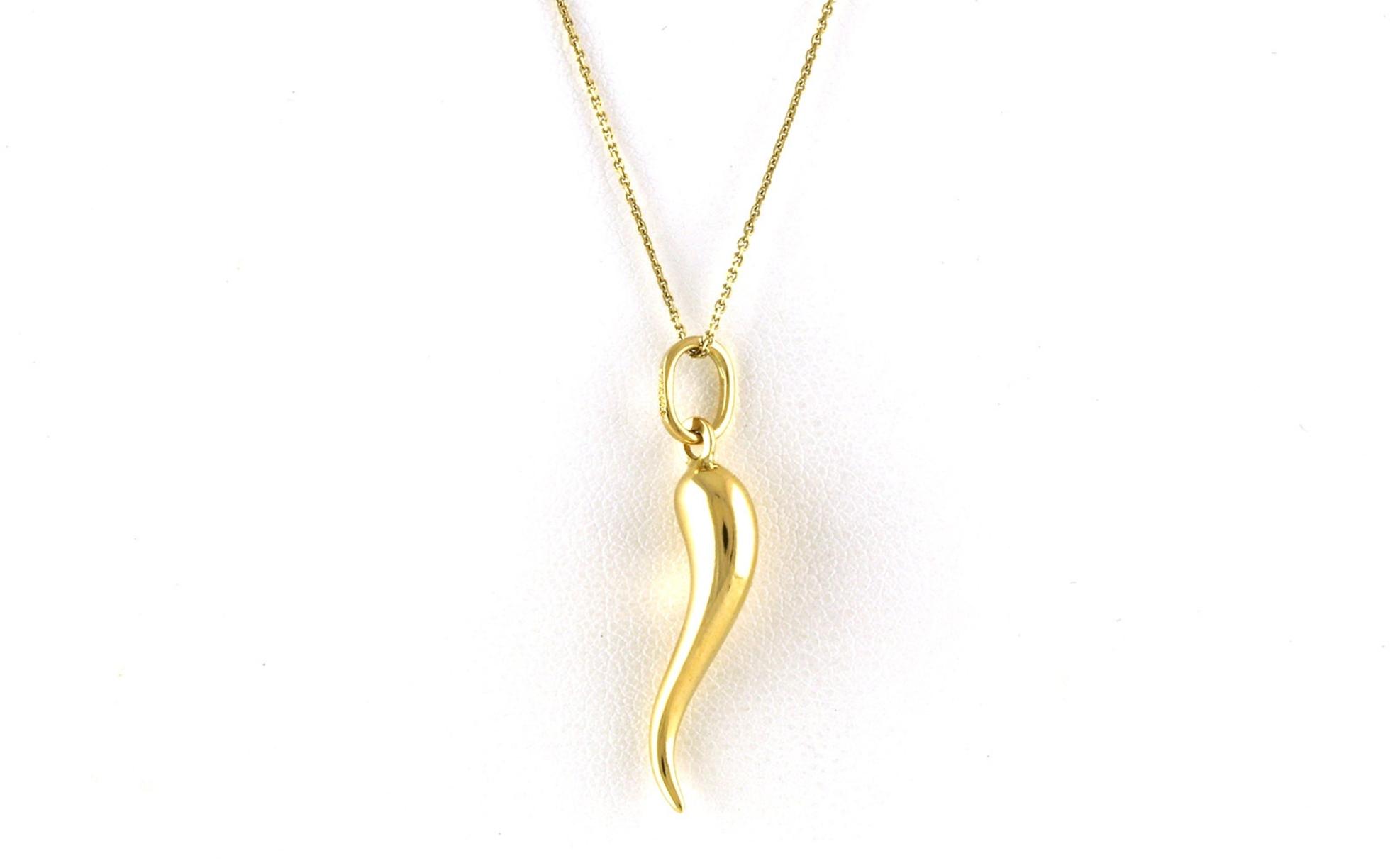 Estate Piece: Italian Horn Necklace in Yellow Gold