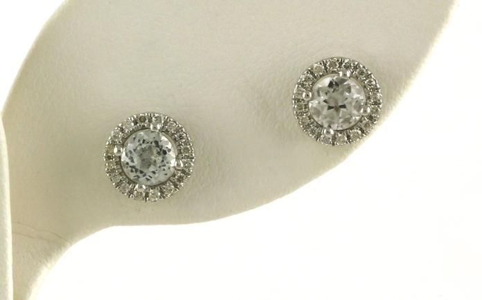 content/products/Halo-style White Topaz and Diamond Stud Earrings in White Gold (1.38cts TWT)