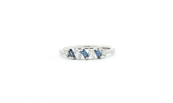 content/products/7-Stone Baguette-cut Montana Yogo Sapphire and Round Diamond Ring in White Gold (0.36cts TWT)